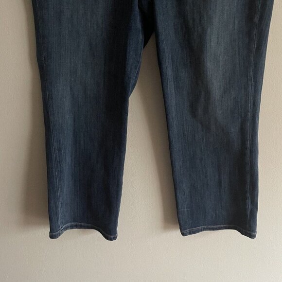 Express Women SZ 12 Blue Dark Wash Straight Leg Ankle Denim Jeans - Picture 2 of 6